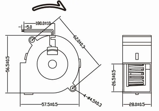 Home Appliance High Pressure 5000rpm 60*28mm 12V DC Blower Fan