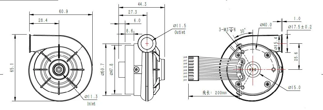 High Pressure 24V Brushless DC Mini Respirator Centrifugal Quiet Inspirator CPAP Blower